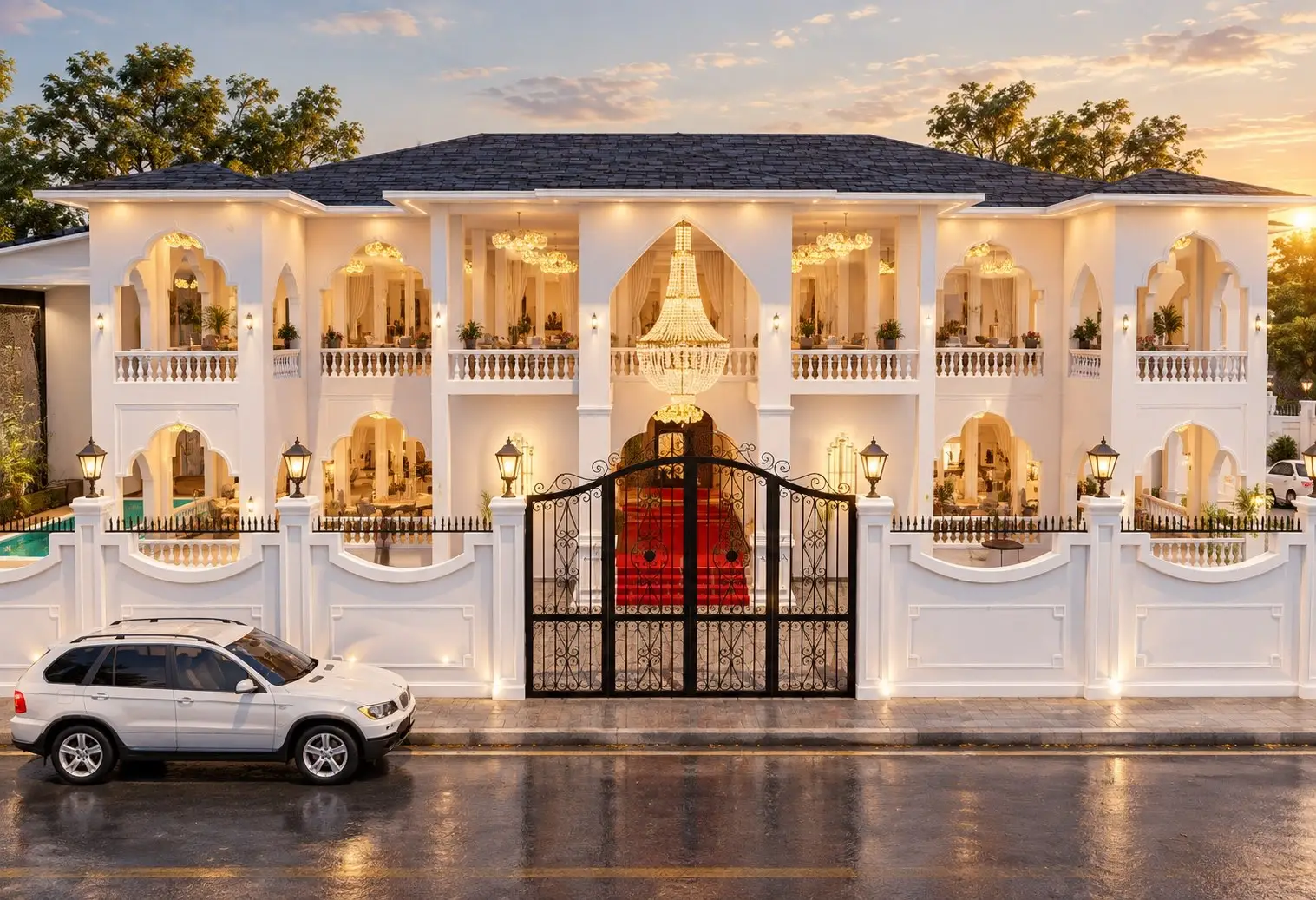 Party Palace & Banquet: 3D design of a neoclassical party palace and banquet hall in Nepal