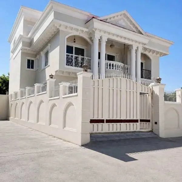 Classical Villa: Completed classical villa with columns and boundary wall, built by HNG in Nepal (घर निर्माण), image 1 of 3