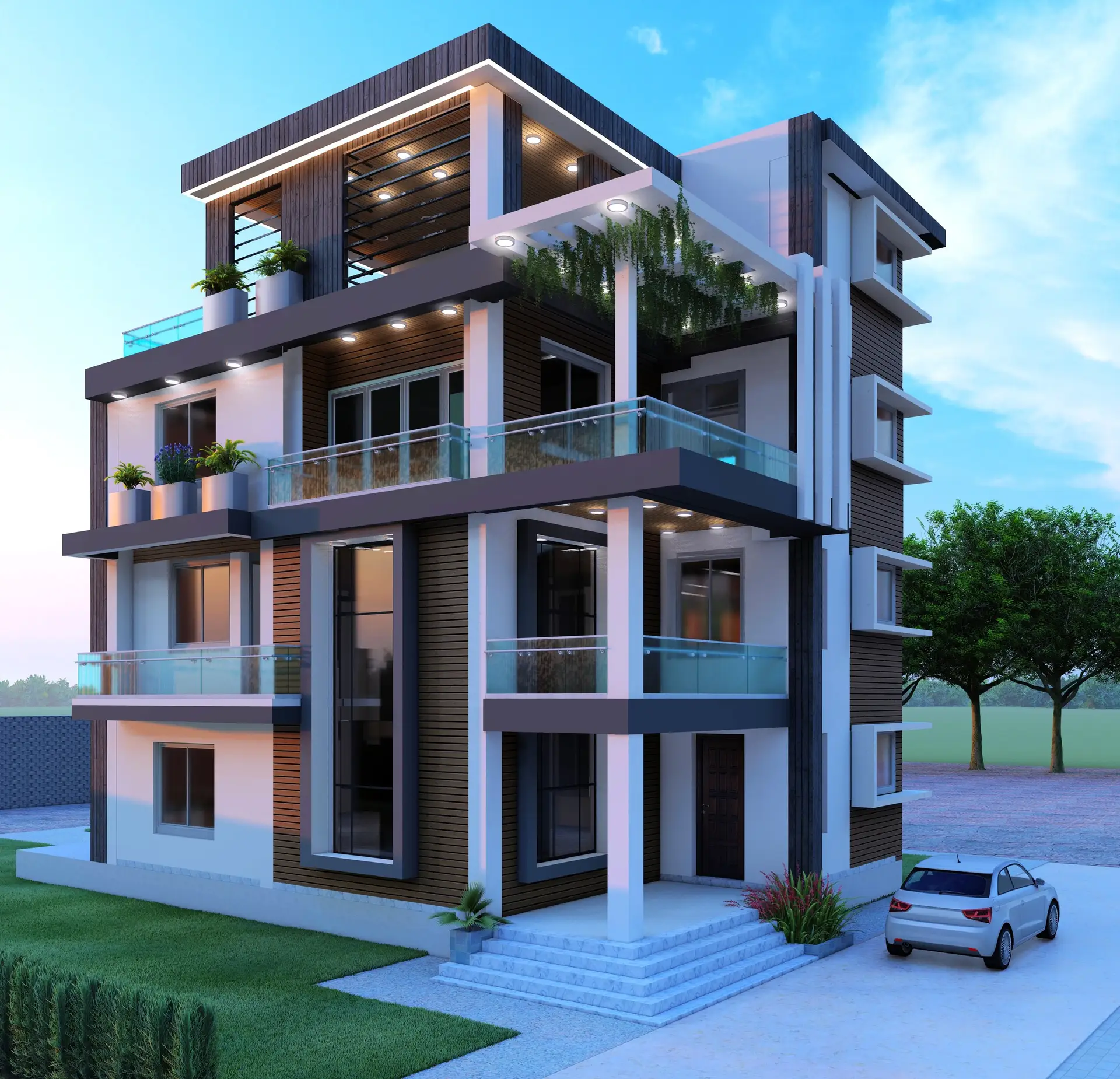 Nijgadh Residential Building: Modern residential building at Nijgadh, Nepal, image 1 of 3