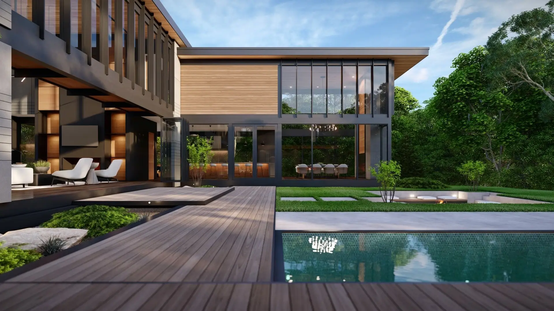 Premium Residence at Hattigauda: Premium modern residence with pool and landscaped courtyard at Hattigauda, Kathmandu, image 2 of 6