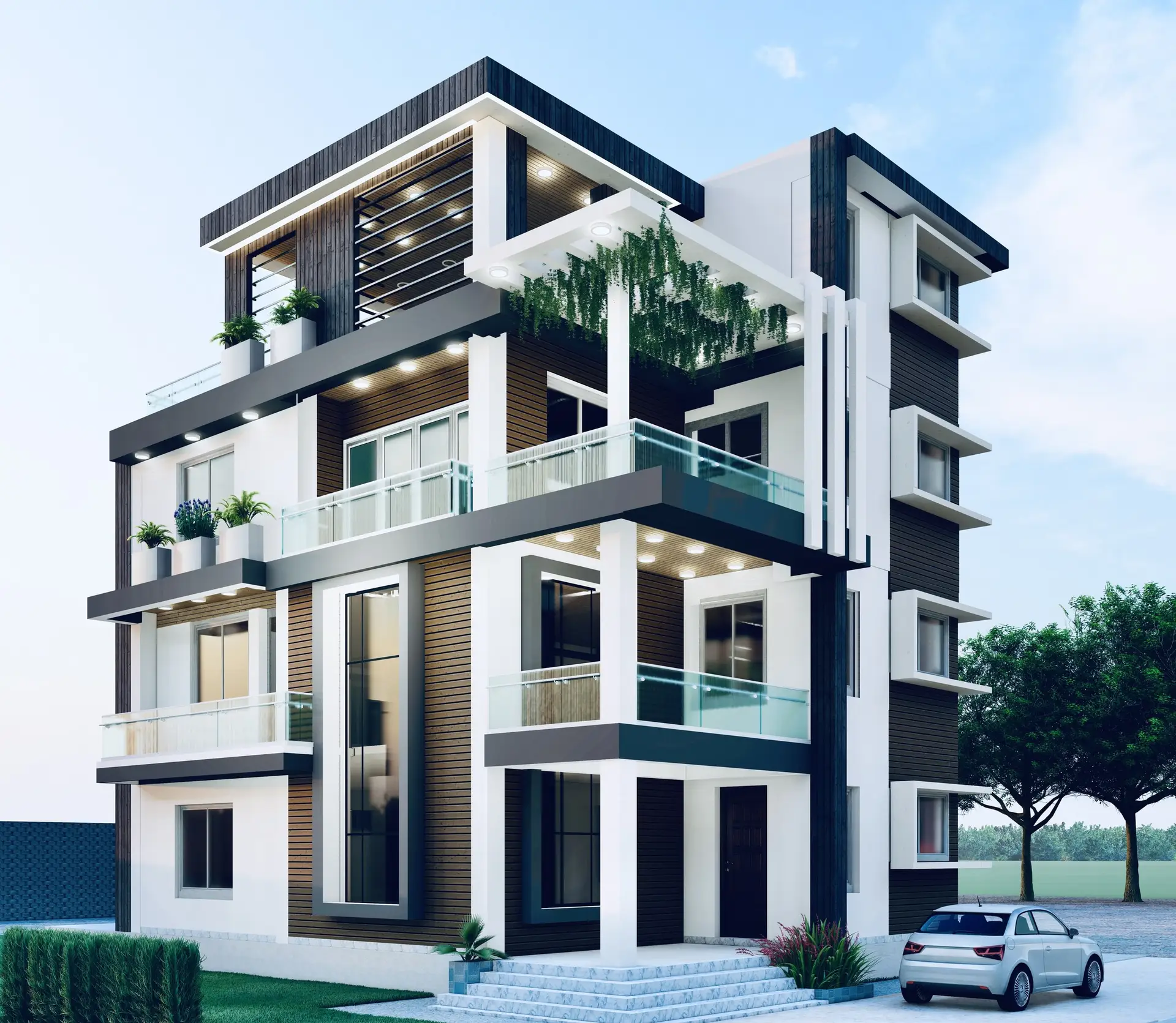 Nijgadh Residential Building: Modern residential building at Nijgadh, Nepal, image 2 of 3