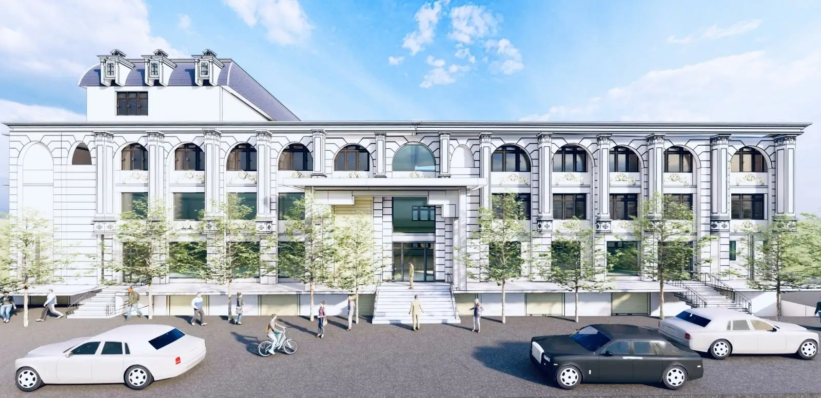Durbarmarg Commercial Building: Commercial building facade design at Durbarmarg, Kathmandu, image 3 of 4